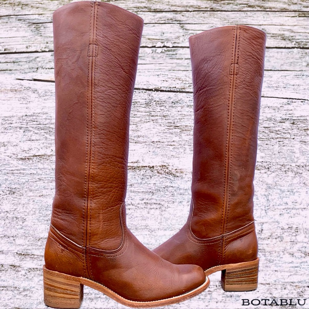 SOLD FRYE Vintage Near-New Campus Tall Knee High Brown Leather Riding Boots 7 - Picture 5 of 15